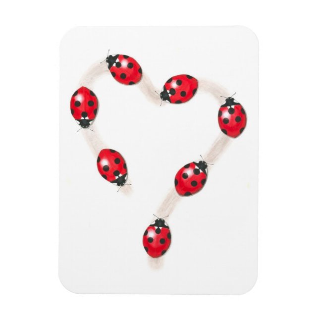Ladybug Heart Flexi Magnet (Vertical)