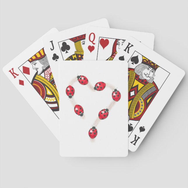 Ladybug Heart Playing Cards (Back)