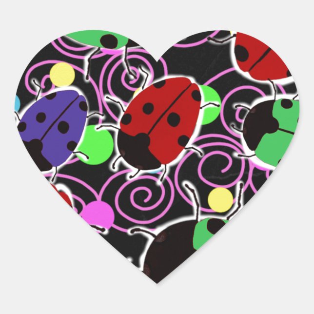 Ladybug Heart Sticker (Front)