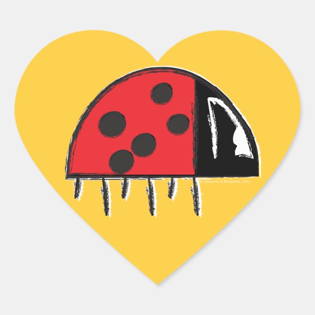 Ladybug Heart Sticker (Front)