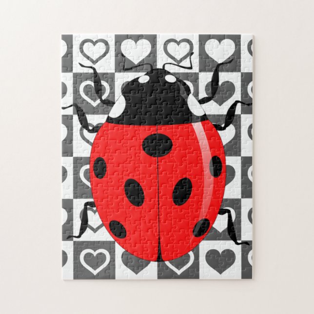 Ladybug & Hearts - Jigsaw Puzzle (Vertical)