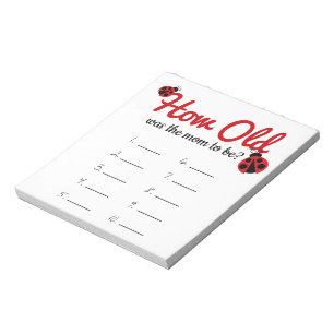 Ladybug How Old Was The Mum Game Answer Sheet Notepad