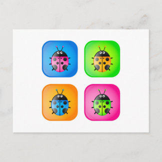 Ladybug Icons Postcard