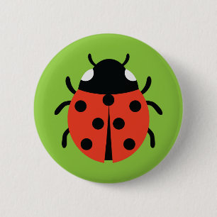 Ladybug Illustration 6 Cm Round Badge