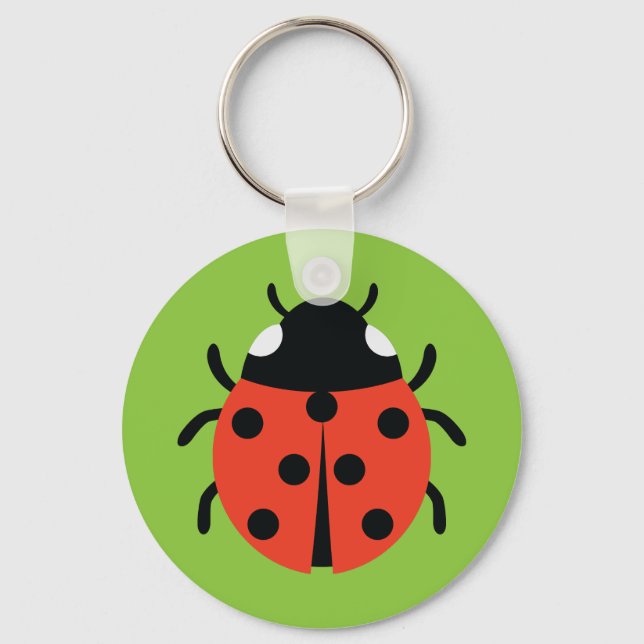 Ladybug Illustration Key Ring (Front)