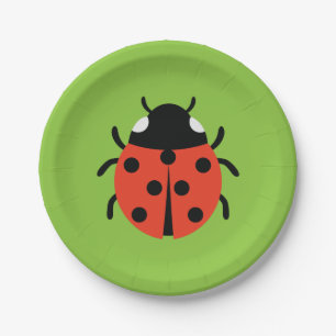 Ladybug Illustration Paper Plate
