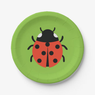 Ladybug Illustration Paper Plate