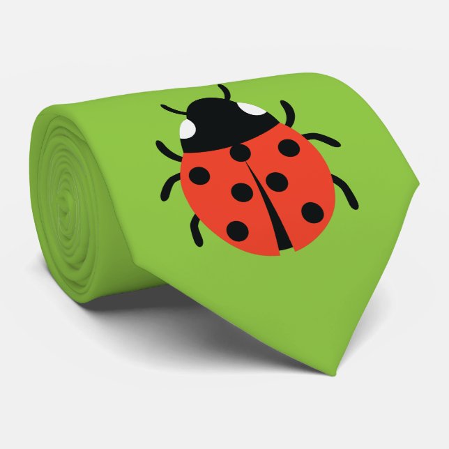 Ladybug Illustration Tie (Rolled)