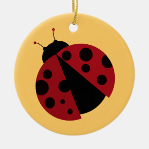 ladybug image ceramic tree decoration