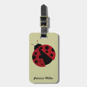 ladybug image luggage tag