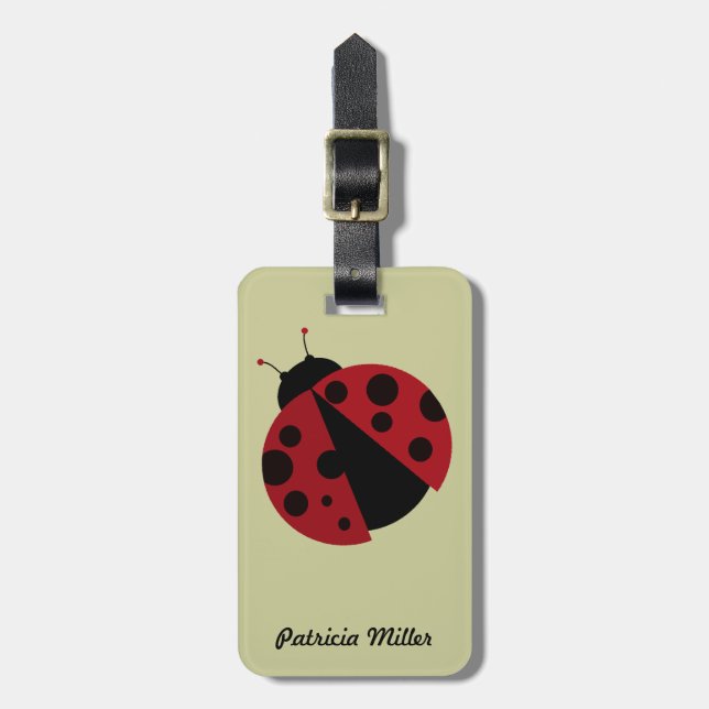 ladybug image luggage tag (Front Vertical)