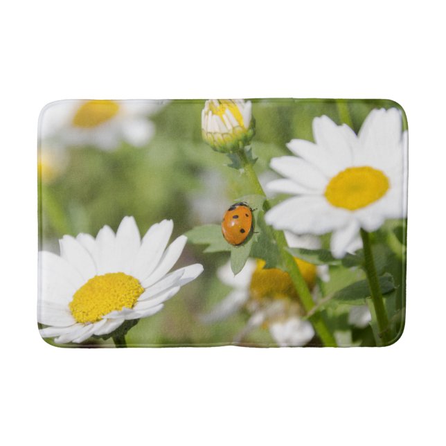 Ladybug in a Daisy Garden Bath Mat (Front)