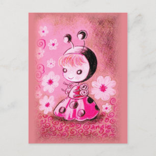 Ladybug in a Dress Postcard