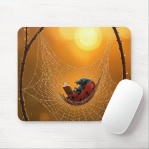 Ladybug in a Spider Hammock Mouse Mat