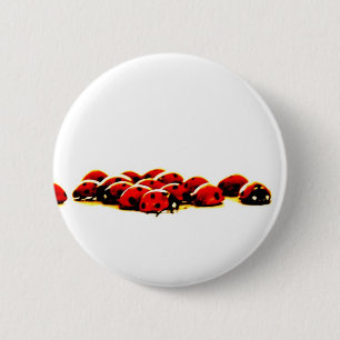 ladybug invasion 6 cm round badge