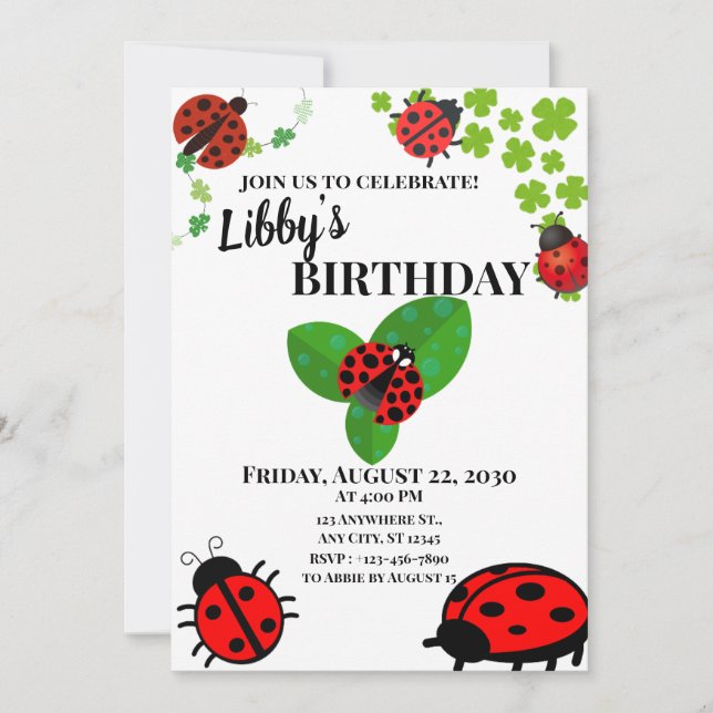 Ladybug Invitation (Front)