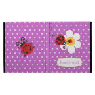 Ladybug kids named purple red ipad folio case
