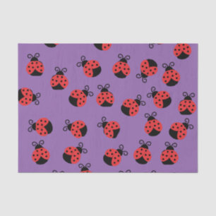 Ladybug ladybird beetles on purple tissue paper