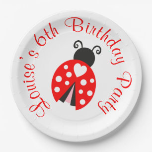 Ladybug Ladybird Birthday Party Paper Plate
