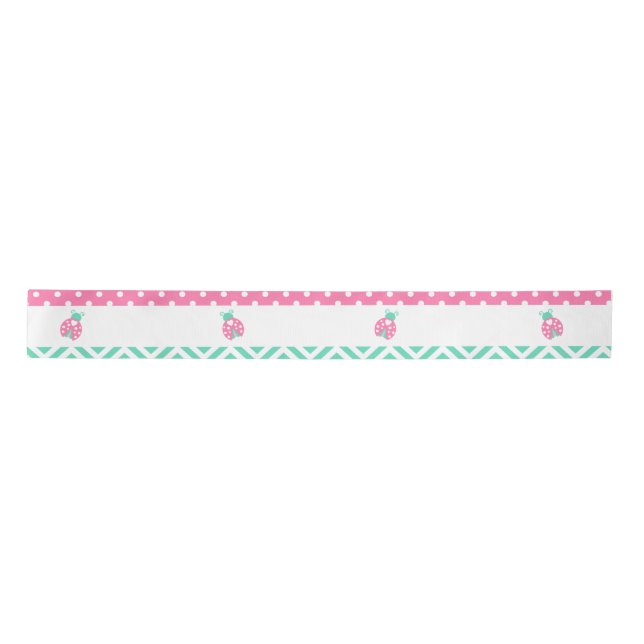 Ladybug Ladybird Birthday Party Satin Ribbon (Front)