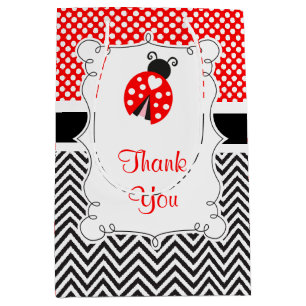 Ladybug Ladybird Birthday Party Thank You Medium Gift Bag
