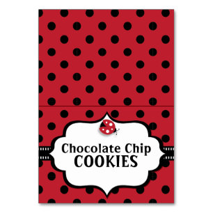 Ladybug - Ladybird - Black and Red Tent Table Card