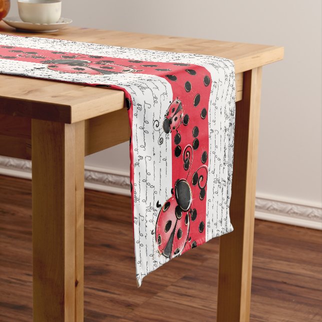 Ladybug Ladybird design Short Table Runner (In Situ)