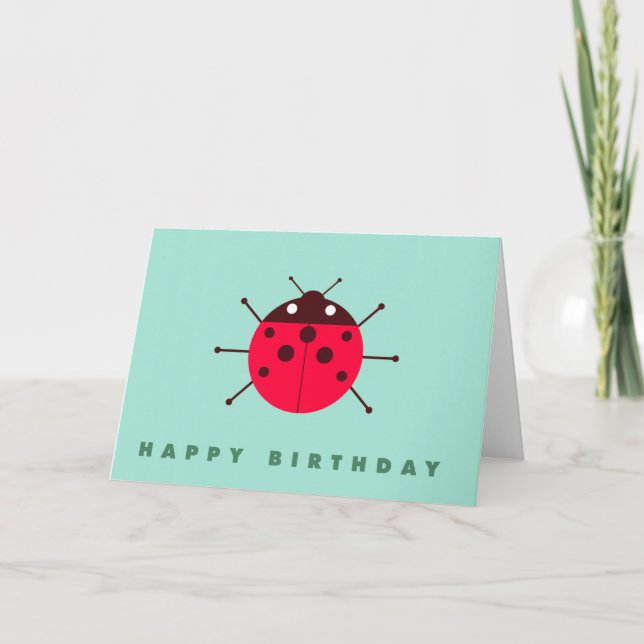 Ladybug / Ladybird Happy Birthday Card (Front)