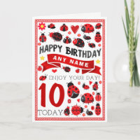 Ladybug Ladybird Personalised Birthday Card