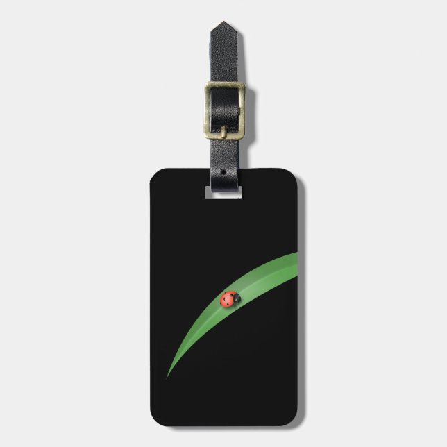 Ladybug Leaf Luggage Tag (Front Vertical)
