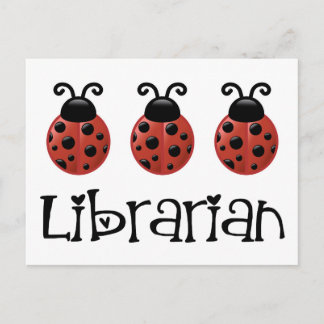 Ladybug Librarian Gift Postcard