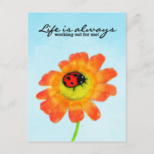 Ladybug - Life is always working out for me! Postcard