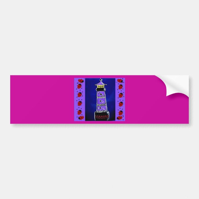 Ladybug Lighthouses Bumper Sticker (Front)