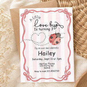 Ladybug Love Bug Birthday Girl Birthday Invitation