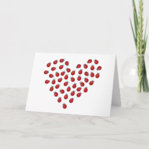 Ladybug Love Heart Card