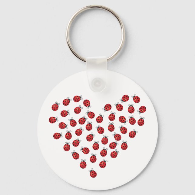 Ladybug Love Heart Key Ring (Front)