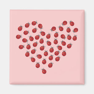 Ladybug Love Heart Magnet