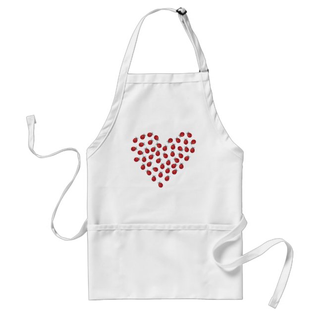 Ladybug Love Heart Standard Apron (Front)