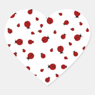 ladybug love heart sticker