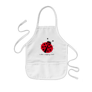 Ladybug Lovers Cute Cartoon Fun Red Girly Kids Apron