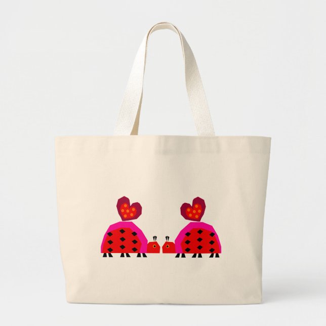 Ladybug Lovers Large Tote Bag (Front)