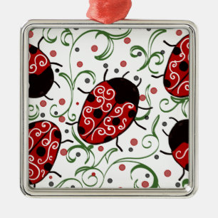 Ladybug Metal Tree Decoration