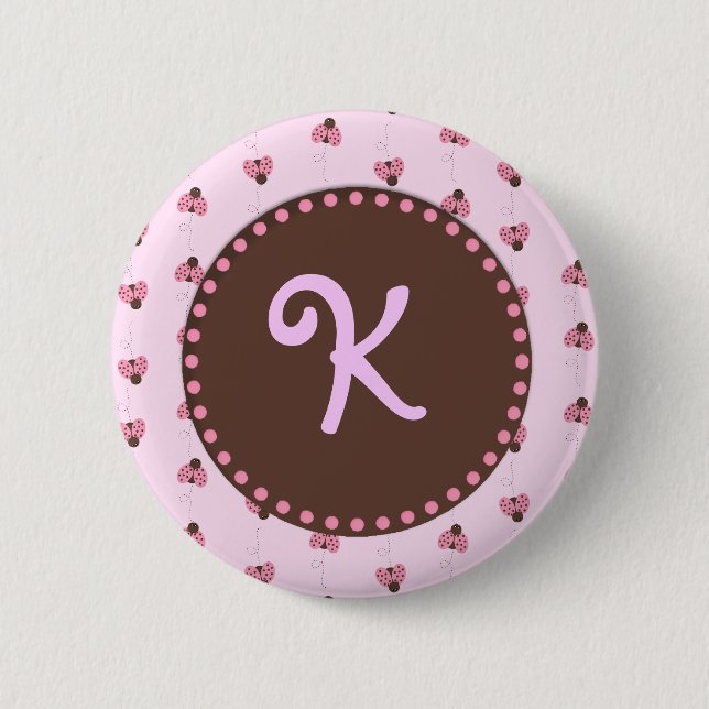 Ladybug Monogram Button Flair (Front)