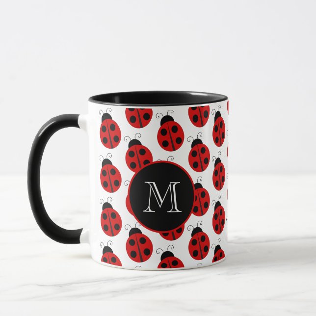 Ladybug Monogram Mug (Left)
