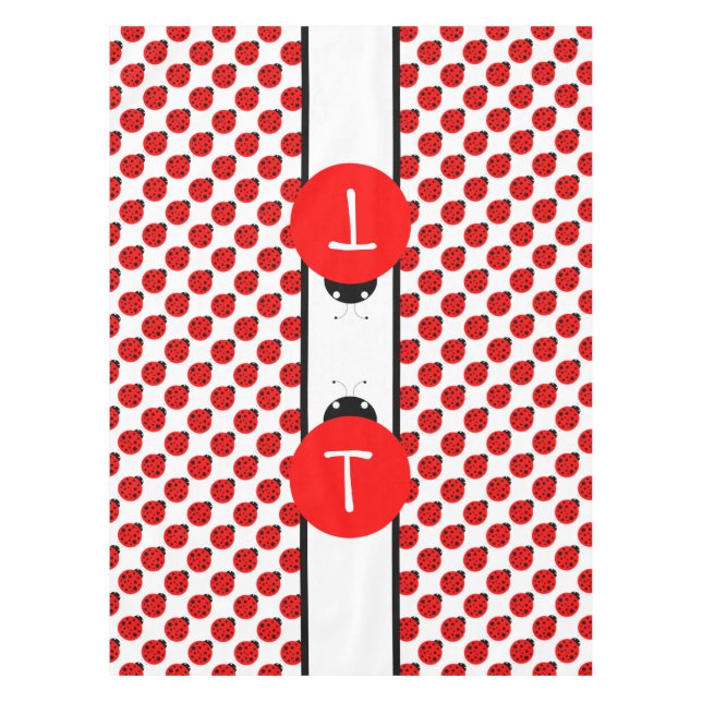 Ladybug Monogram Tablecloth (Front)