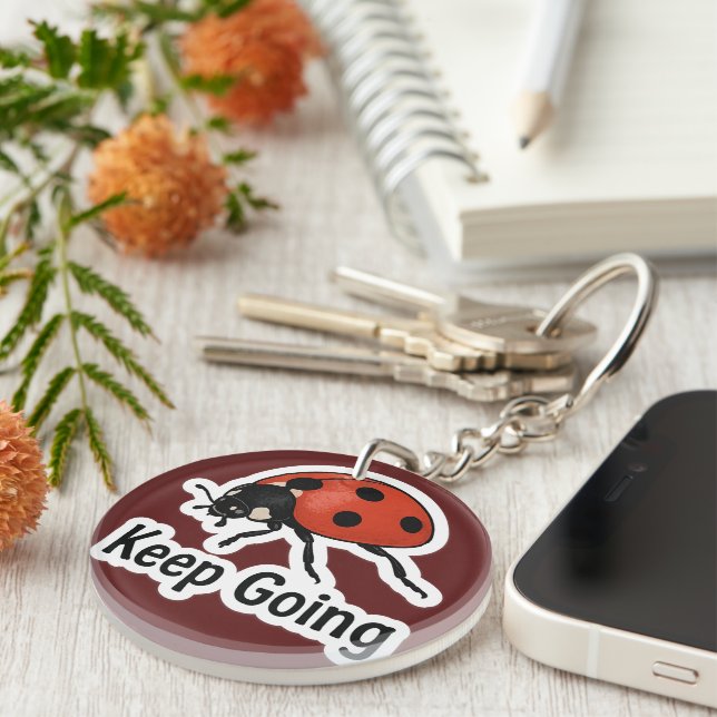 Ladybug Motivation Sticker  Key Ring (Front Right)
