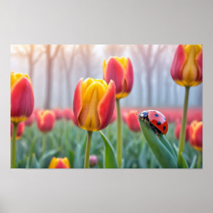 Ladybug Nature Colourful Wildlife Serene Tranquil  Poster