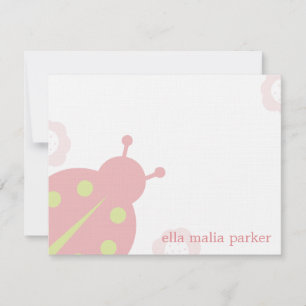 Ladybug Note Card /Flat Thank You Card