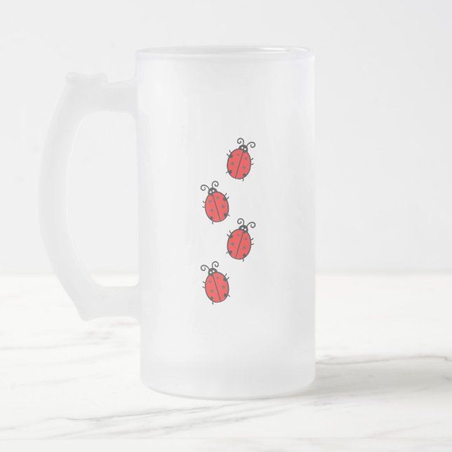 LadyBug Office Home  Personalise Destiny Destiny'S Frosted Glass Beer Mug (Left)