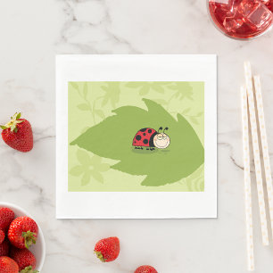 Ladybug On A Leaf Paper Napkins